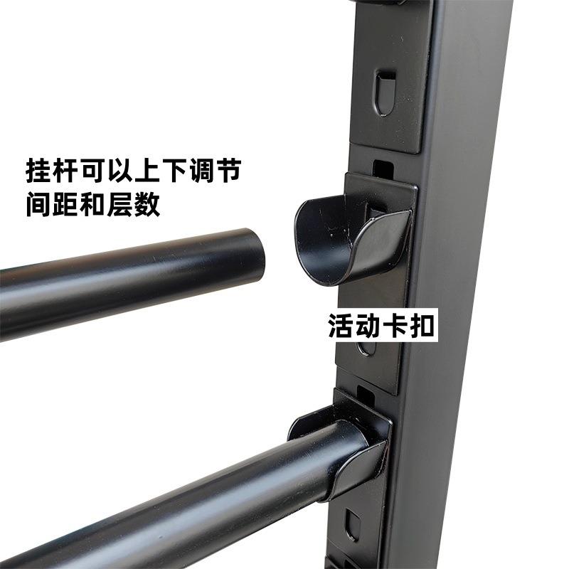 面料布料样品吊卡色卡展示架上墙可调节高度布板挂杆货架方形立柱