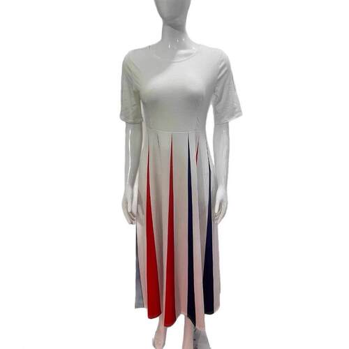 Women's gradient printed short sleeved dress with large