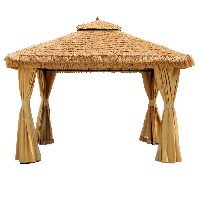 户外庭院仿真茅草凉亭遮阳棚室外休闲稻草帐篷别墅花园景区亭子