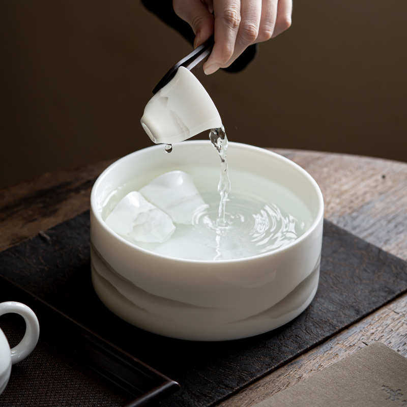 羊脂玉白瓷茶洗大容量高档茶渣缸家用陶瓷功夫茶具茶道配件水盂,餐饮具,茶具礼盒,淘宝优惠券,粉丝福利购,淘宝优惠卷