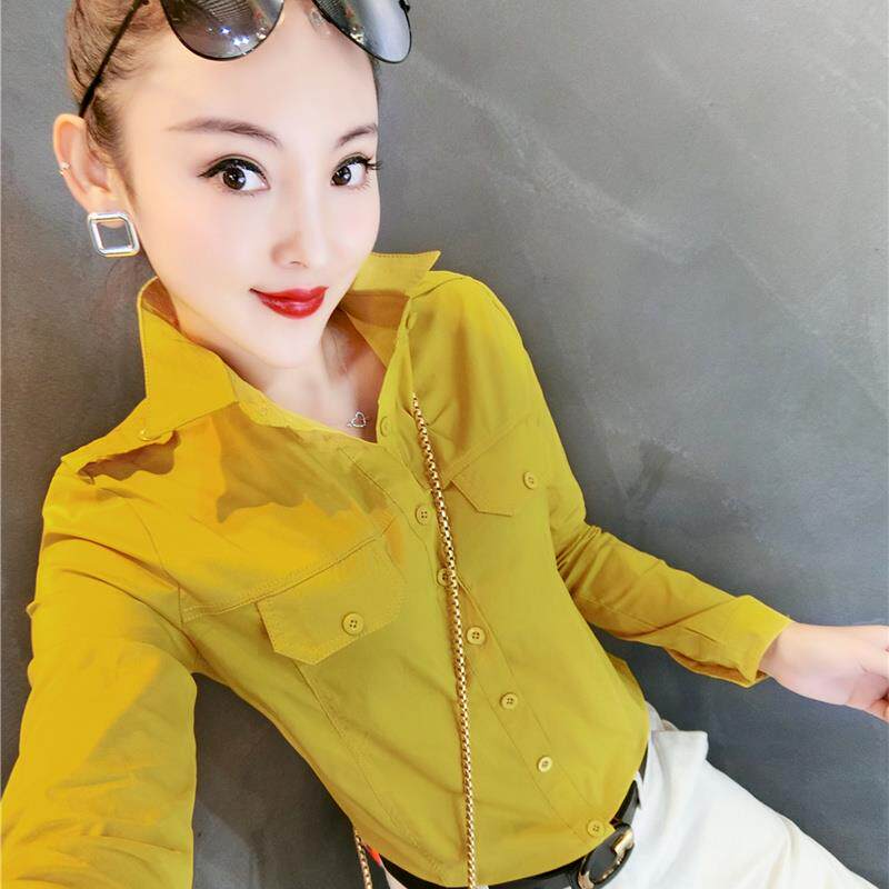 正品2023秋冬新款白衬衫女韩式式工业作服长简单专正式底裤衬衫Ol