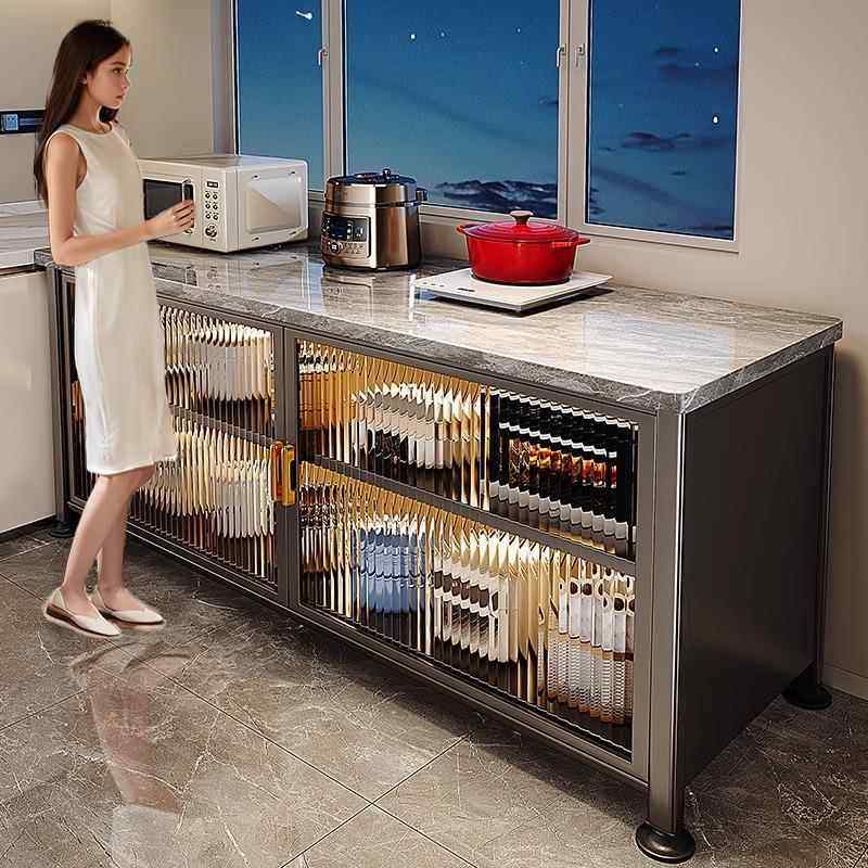 厨房置物架落地多层岩板收纳柜多功能微波炉烤箱切菜靠墙储物?具,厨房/烹饪用具,抹布架/厨房清洁收纳架,淘宝优惠券,粉丝福利购,淘宝优惠卷