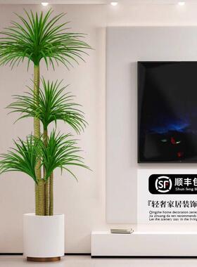 彷真绿色植物龙血树高端轻奢客厅大型盆栽彷生花摆件假树植物装饰