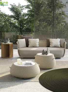 户院LSI外藤编沙房发庭阳台发室外休闲沙露台客厅阳光藤组合铝架