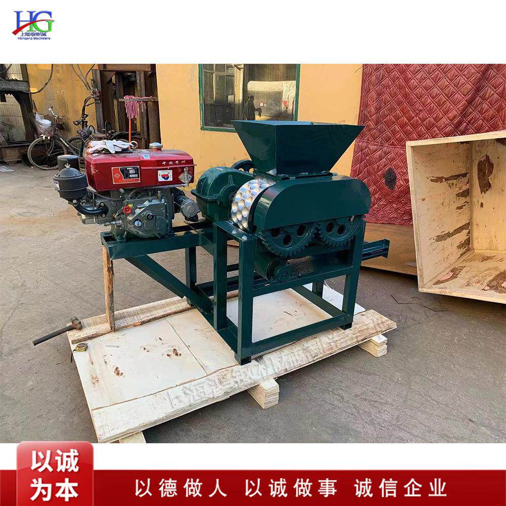 鹅卵煤球机对辊矿粉石灰石压球机金属矿粉制球造块设备