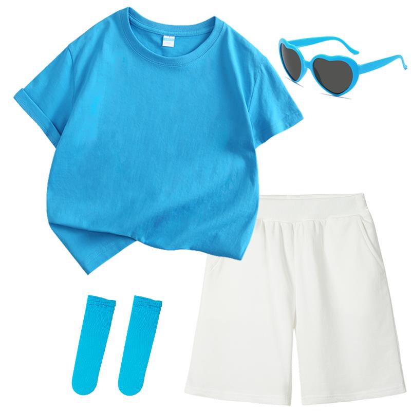 正品啦六一儿童彩色表服演儿园班服毕业亲子装啦队舞蹈幼糖果色演