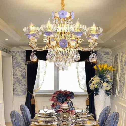 式水645蜡烛吊灯客厅卧室餐厅奢大气别墅中欧空晶酒店大华堂楼梯