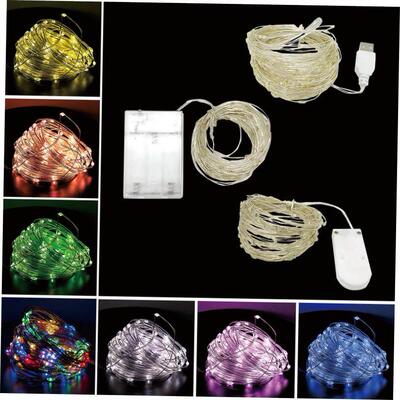 1m/2m/3m/10m Copper Wire Battery Box Garland LED Wedding Dec