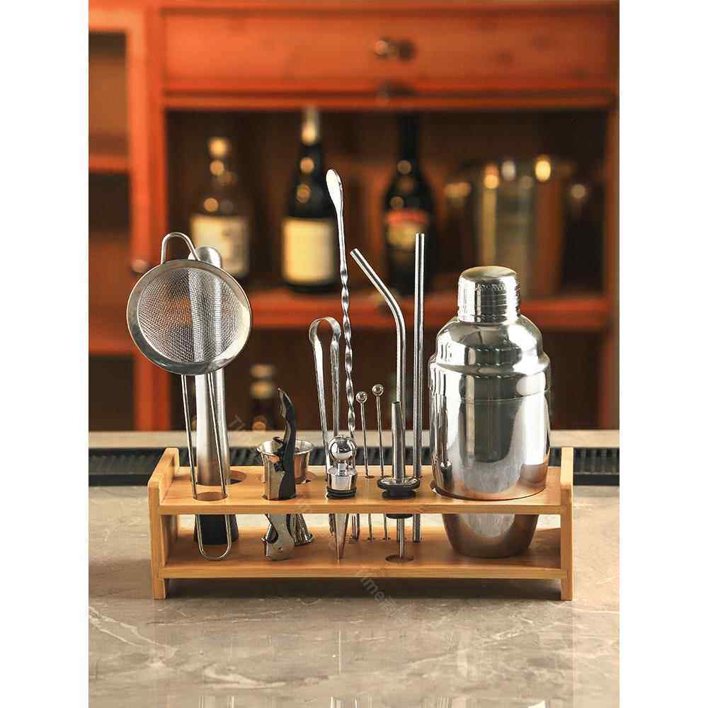 不锈钢调酒器玻璃雪克杯特调鸡尾酒杯组合套装调酒工具入门摇酒壶