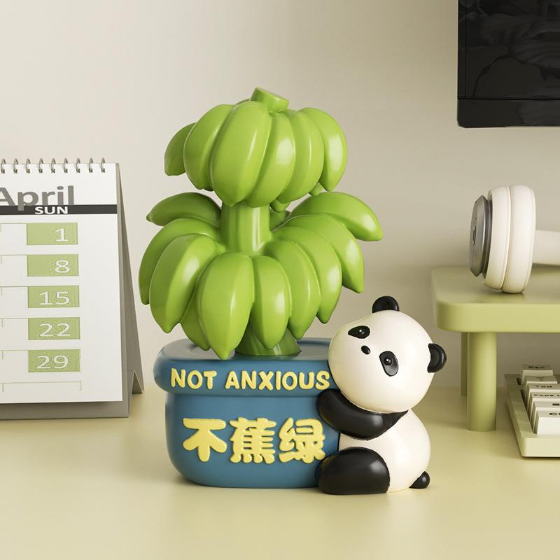放轻松工位情稳定神器CRCH0198办室公桌绪面摆件熊猫创不要焦虑禁