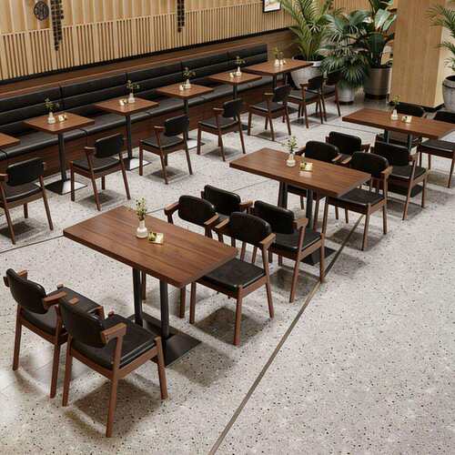 西餐实木桌椅复古糖水烧烤铺网店快餐店250红餐厅餐椅靠墙卡厅座