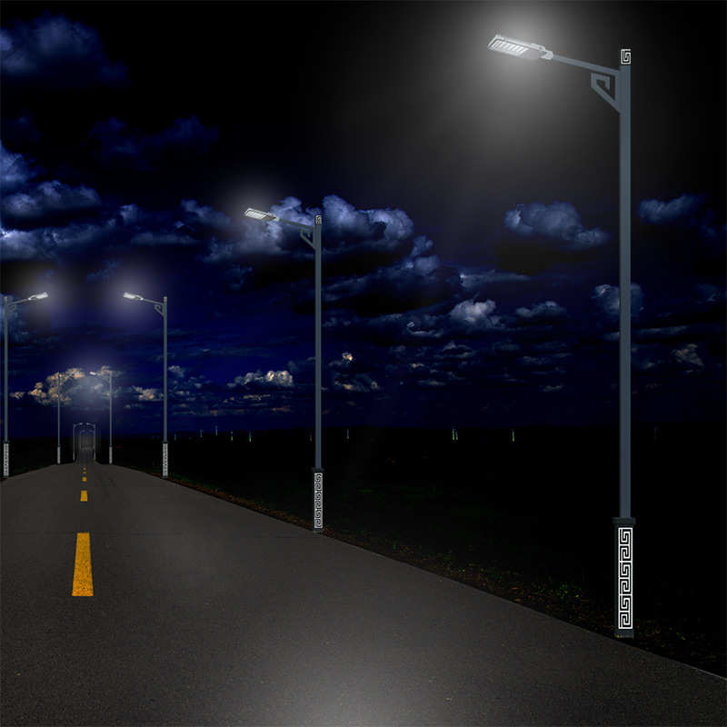 民族风特色路灯 回纹市电路灯 彩绘灯杆 新农村建设 可做太阳能