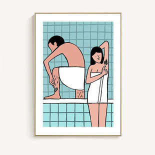 卡通趣味波普风装饰画酒店个性餐厅工作室抽象幽默挂画潮流讽刺画