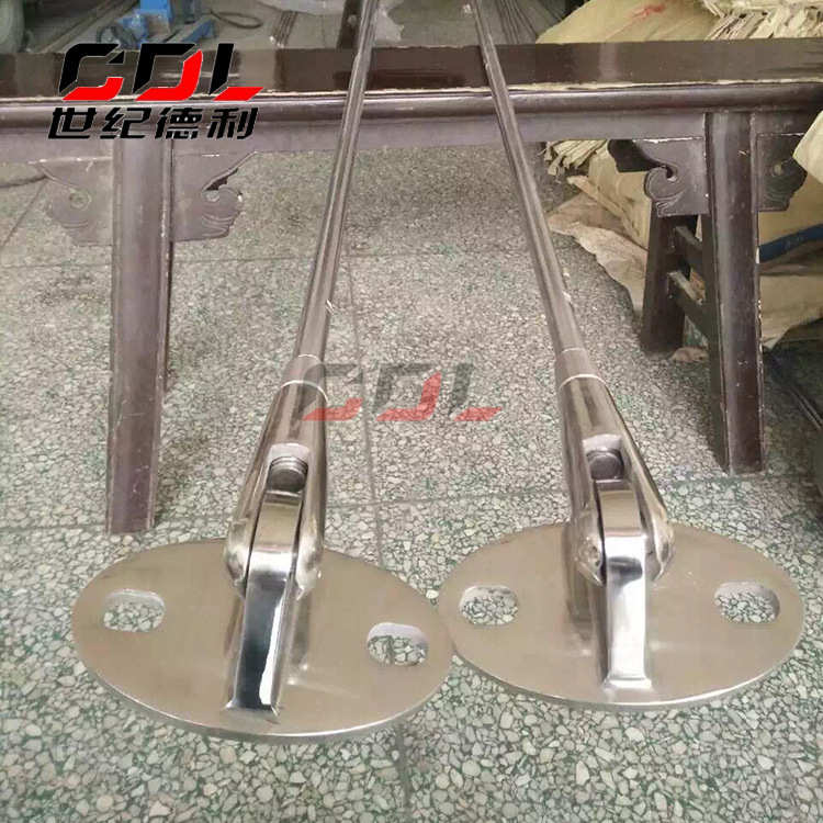 304雨棚配件不锈钢拉杆 批发锁头钢化玻璃不锈钢拉杆