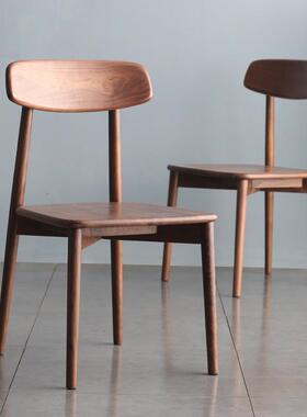 北美黑胡桃木餐TKK椅家用现代靠背椅家全具实木椅子餐木桌椅高原