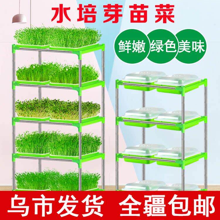 芽苗菜育苗托盘豆芽发芽盆带盖保温蔬菜种植架子带轮子纸上种菜
