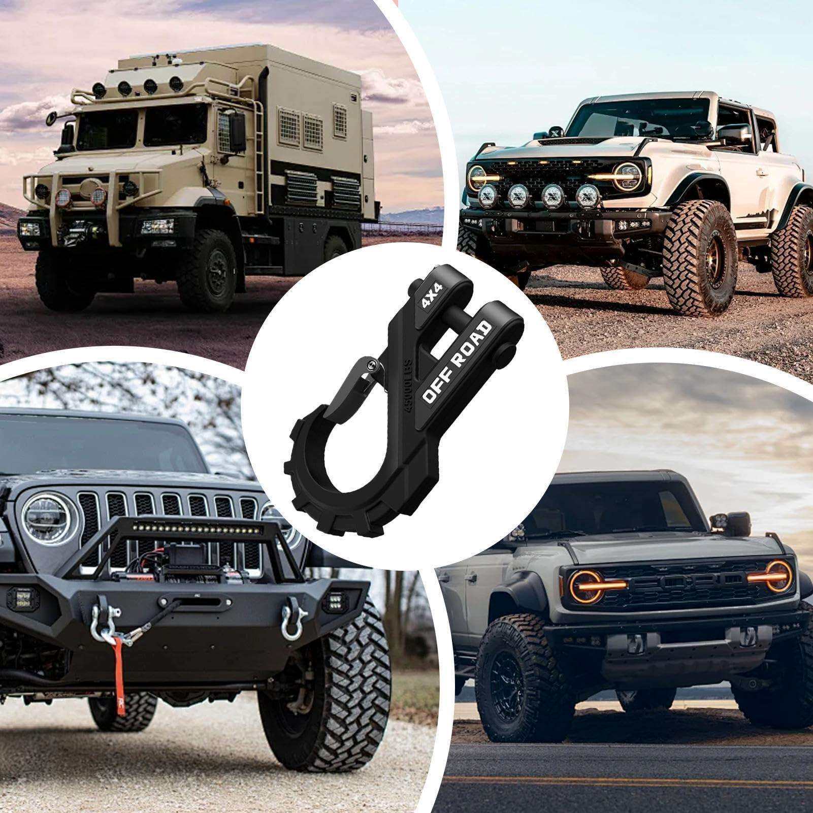 越野车AT型拖车钩重型绞盘钩锻造加厚舌片高强度改装4x4车身