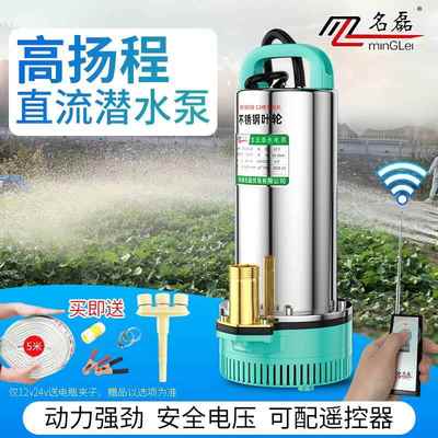 直流潜水泵电动车灌溉家用农用24v48v抽水机12v60v高扬程潜水泵
