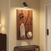 墙上实木挂衣架钢琴键入户进门口玄关壁挂式 置物衣帽架省空间挂钩