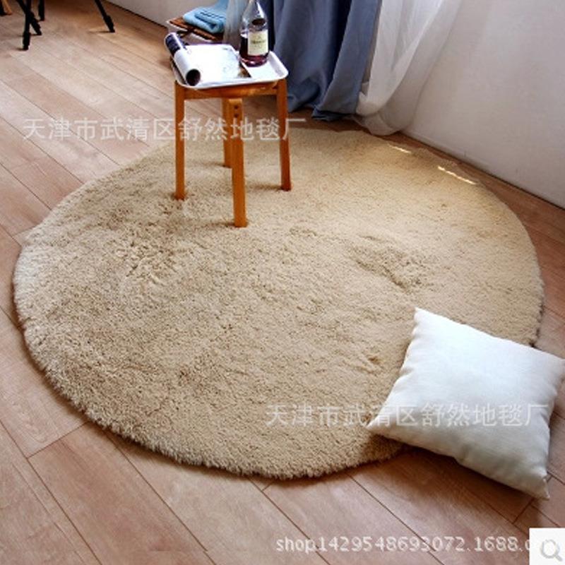 跨境厂家供应丝毛地毯圆形客厅卧室毯进门地垫脚垫吊篮转椅毯