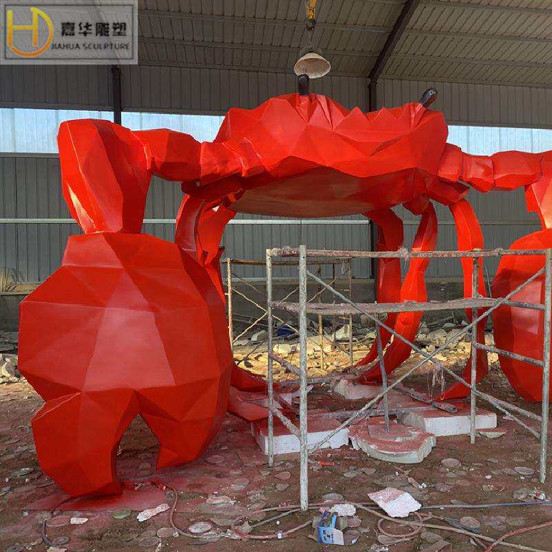 玻璃钢大型仿真螃蟹模具帝王蟹雕塑海鲜螃蟹模型门头装饰招牌挂件