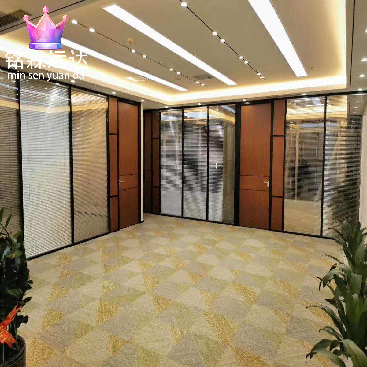 铝合金中空双玻百叶写字楼玻璃隔断铝型材防潮办公室隔断墙屏风