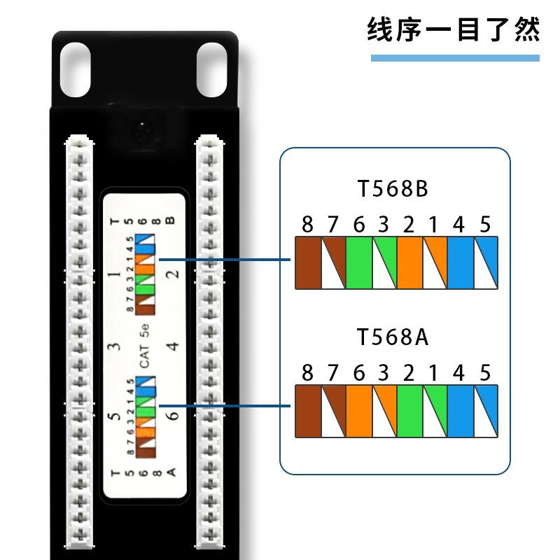 新款源头工厂24口超五类网络配线架带后置带加厚理线架机柜配线架