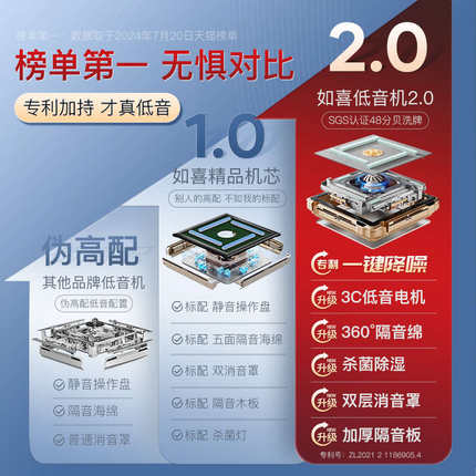如喜电动折叠麻将机全自动麻将桌餐桌两用家用低音四口机机麻