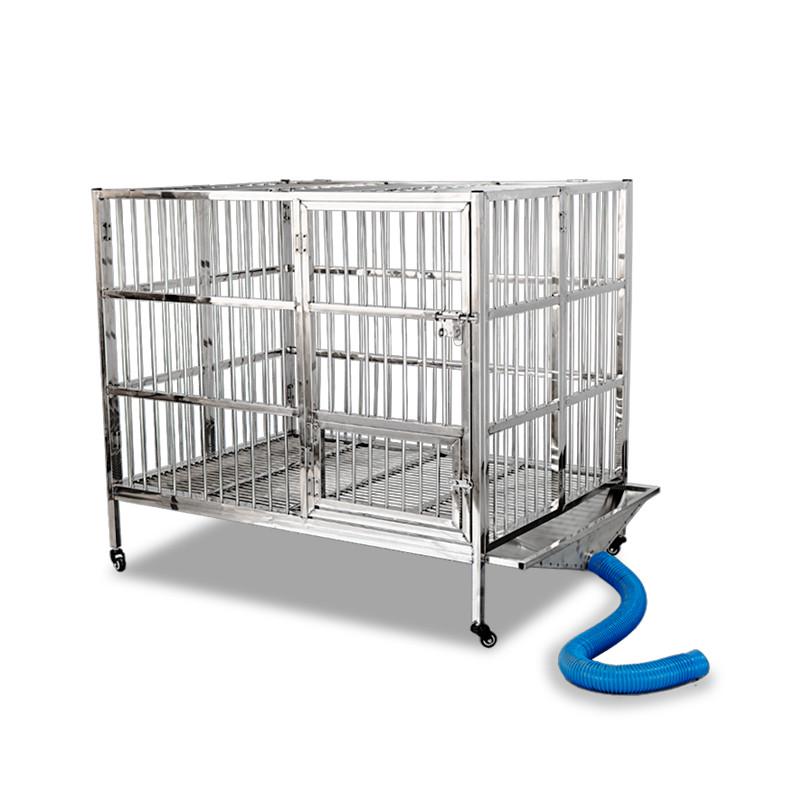 大型犬狗笼子带厕所分离拉布拉多金毛冲水不锈钢狗笼中型犬带漏斗