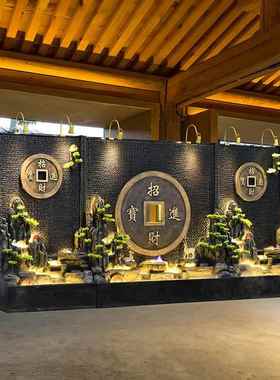 落地假山流水摆件循环水喷泉造景屏风隔断公司庭院水幕墙开业摆件