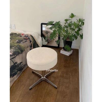 DPstudio 博主同款毛绒梳妆凳ins风圆凳卧室网红少女羊羔绒化妆凳