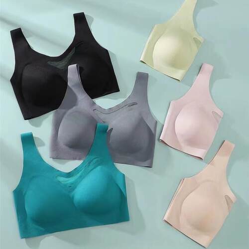 麦曼MM50内衣女中薄款背心式运动瑜伽固定杯舒适光面无痕文胸罩