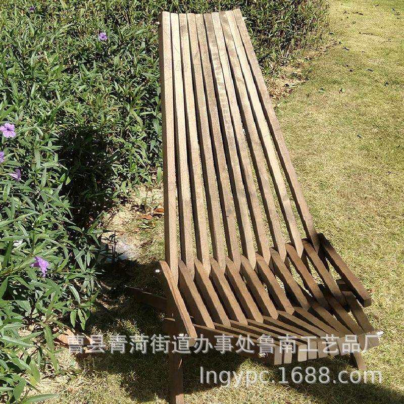 木质折叠简约躺椅懒人休闲木质摇椅户外午休椅