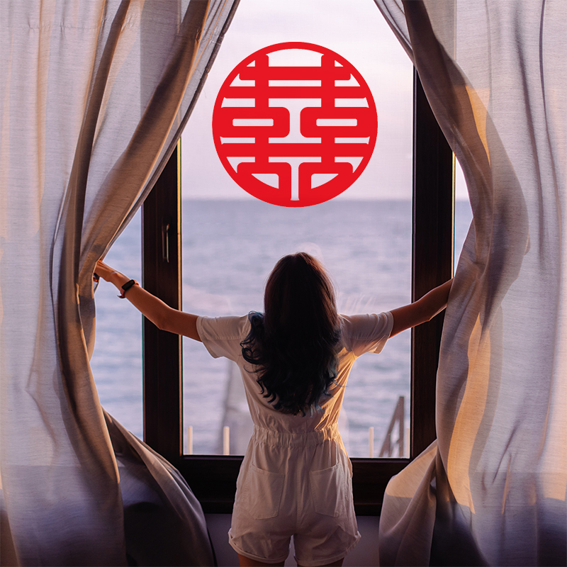 窗花静电贴纸窗户喜字贴结婚庆专用婚礼用品大婚房布置装饰套装