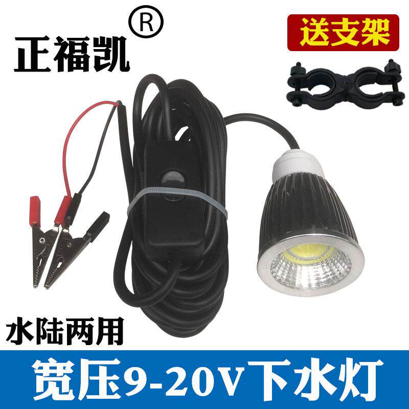 正福凯12V下水灯水陆两用LED防水12V水下强光灯水下灯诱鱼潜水灯