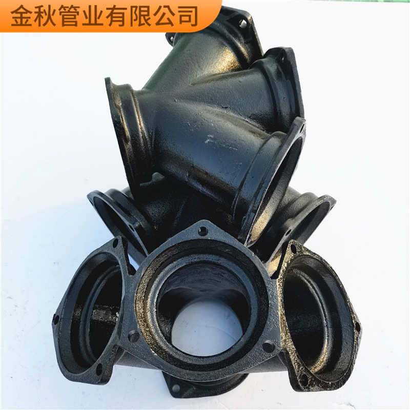 B型Y四通管柔性B型铸铁管现货 柔性接口机制铸铁排水管件透气管