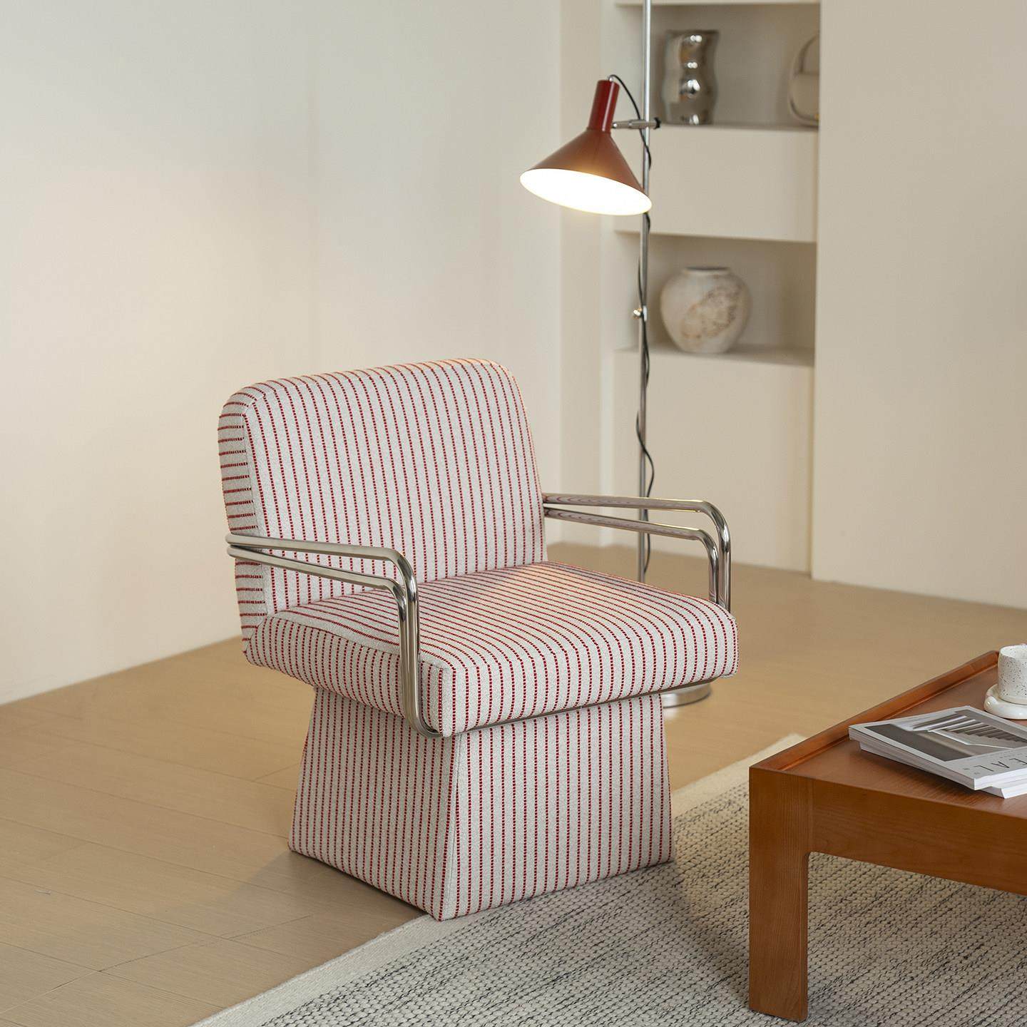 美之趣 可旋转沙发椅客厅阳台休闲懒人电脑椅覆古韩风红色线条,住宅家具,沙发椅,淘宝优惠券,粉丝福利购,淘宝优惠卷