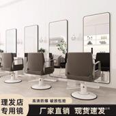 无品牌 网红染理发店镜发台双面镜子发一体美剪烫桌发廊专用