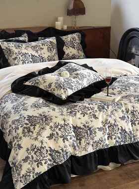 法式浪漫花边10花0长S绒棉四件套数套码SP24印被柔软全棉秋冬磨毛