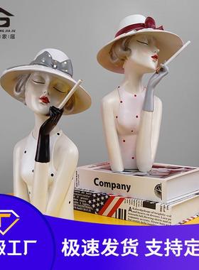 ins风时尚女孩北欧树脂工艺品新房布置家居房间装饰摆件