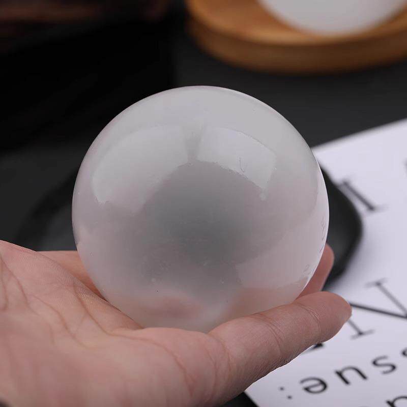 天摩哥透石公膏洛球白色橙色水晶摆件20240119手把玩件然客厅办室