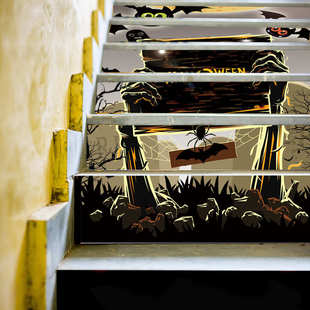 LT059 万圣节立体贴纸3D仿真可移防水墙贴卧室客厅DIY墙纸 楼梯贴