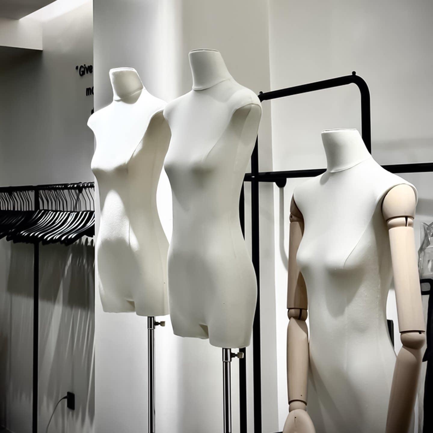 模特展示架女装店韩版扁身模特服装店专用小胸平胸橱窗半身人偶