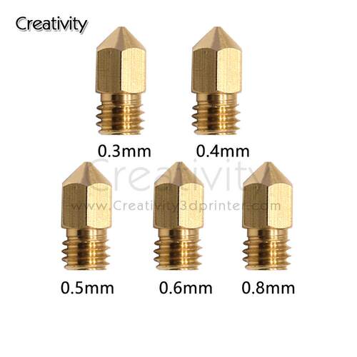 3D打印机配件MK8平头黄铜喷嘴适配CR8 CR10/S/V2/Ender3/3S/5/5S