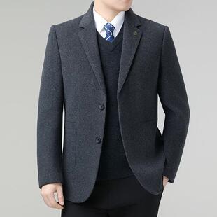 双面爸服呢西男士 爸装 常规款 YY卸羽绒内胆西装 羊 可拆上8866 冬季