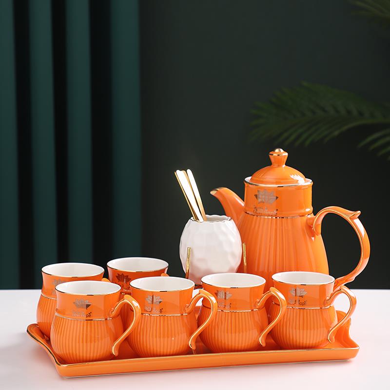 正品欧式轻奢陶瓷茶具整套具家用客厅水杯茶杯杯结具套装婚水壶送
