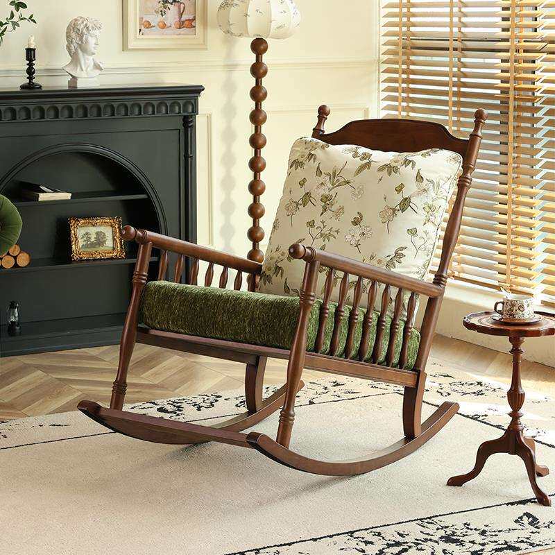 新型全实木沙发新款复古摇椅躺椅懒人椅高端客厅成人2026阳台椅摇