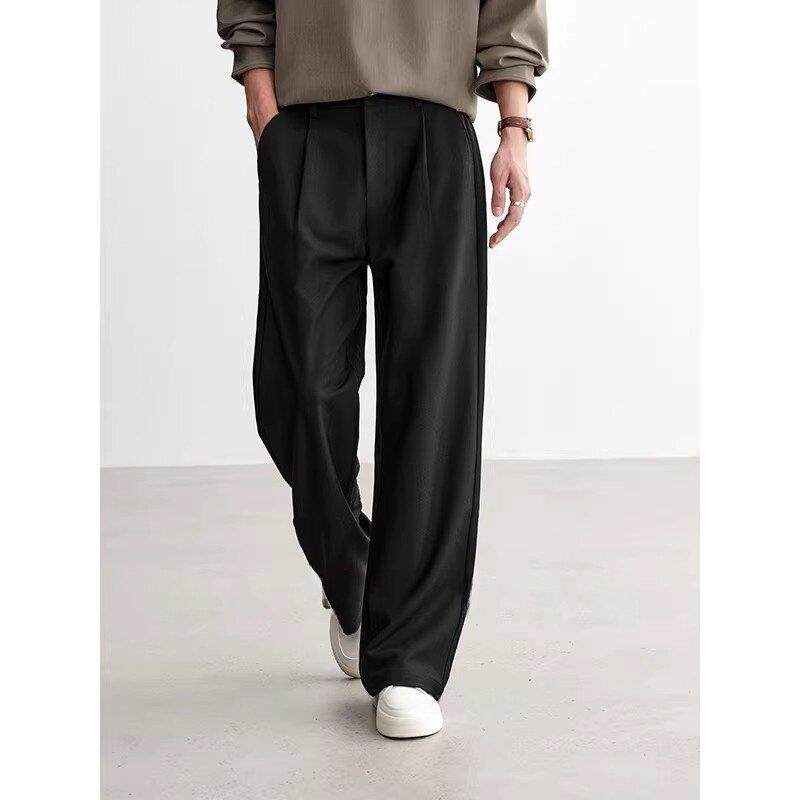 palm city锦氨四面弹轻质简约休闲裤男春季通勤百搭直筒黑色西裤