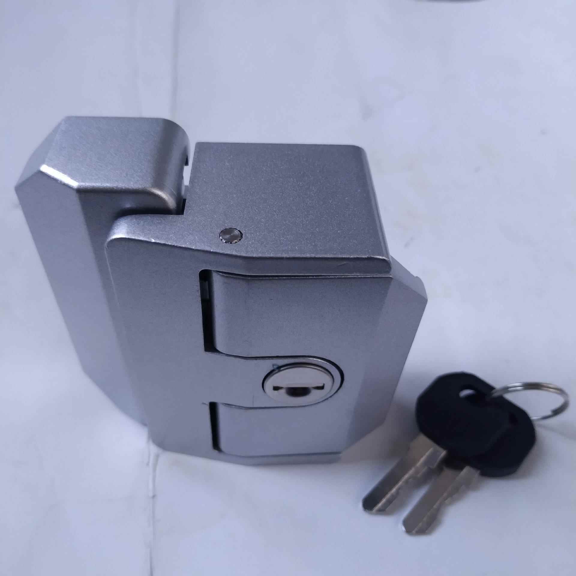 货铝型材MS880黑撞门锁通推拉门碰锁自动关闭加碰厚门锁用铝型材