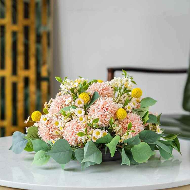 2025酒店大圆餐桌转盘中间装饰餐桌花摆花桌花摆件宴会花艺会议花